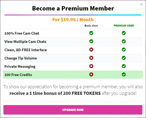 Camsoda premium membership