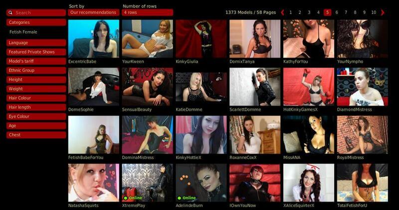 Your private selection of fetish webcam models