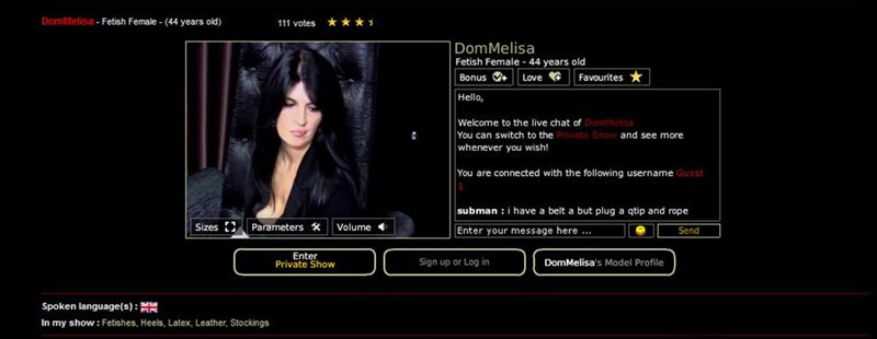 Dark femdom on fetish webcams